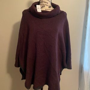 Ann Taylor Loft Purple And Grey Poncho